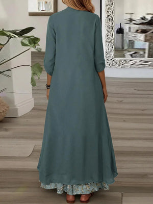 Flowing Resort Maxi Dress & Chiffon Cover-Up Set