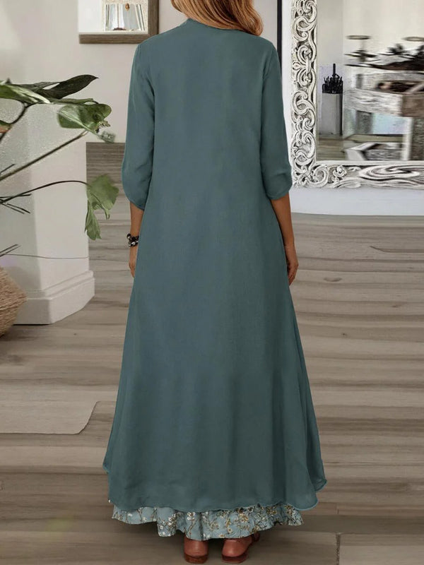 Flowing Resort Maxi Dress & Chiffon Cover-Up Set
