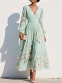 Flowy Floral Long Sleeve Maxi Dress