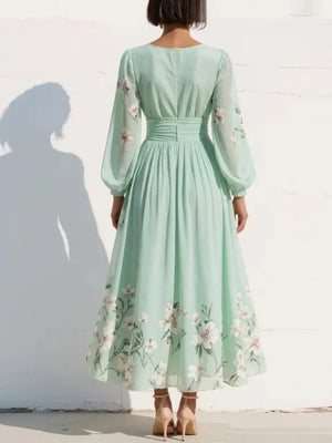 Flowy Floral Long Sleeve Maxi Dress