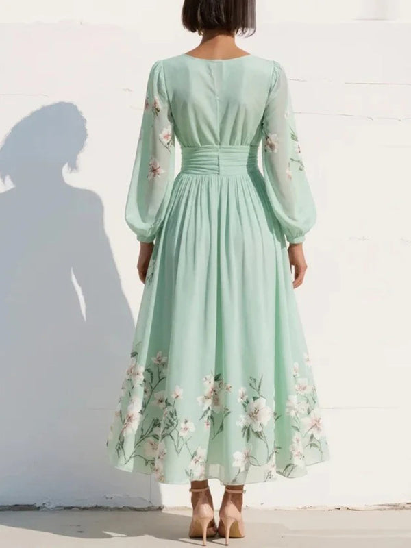 Flowy Floral Long Sleeve Maxi Dress