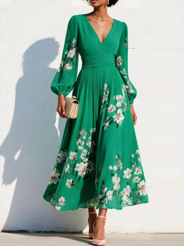 Flowy Floral Long Sleeve Maxi Dress