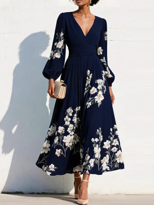Flowy Floral Long Sleeve Maxi Dress