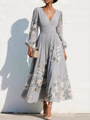 Flowy Floral Long Sleeve Maxi Dress
