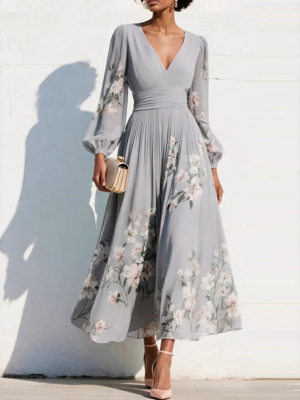 Flowy Floral Long Sleeve Maxi Dress
