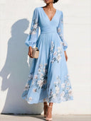 Flowy Floral Long Sleeve Maxi Dress