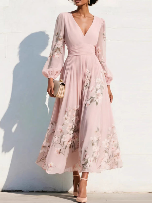Flowy Floral Long Sleeve Maxi Dress