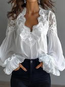 French-Inspired Lace Detail Top