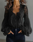 French-Inspired Lace Detail Top