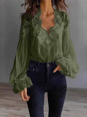 French-Inspired Lace Detail Top