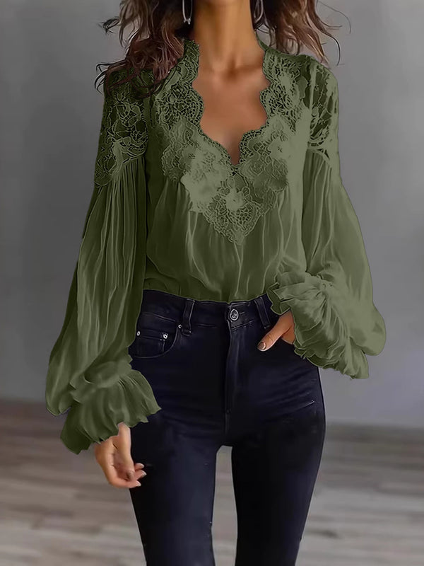 French-Inspired Lace Detail Top