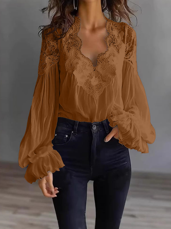 French-Inspired Lace Detail Top