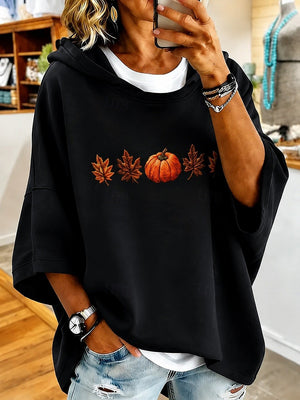 Halloween Graphic Hooded Casual Sweatshirt