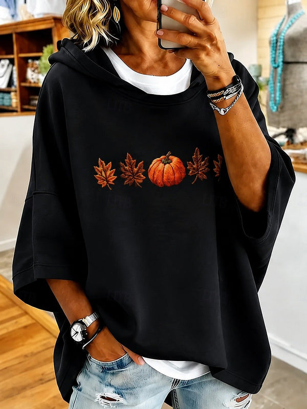 Halloween Graphic Hooded Casual Sweatshirt