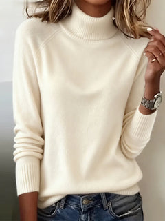 Pullover mit hohem Kragen und Raglanärmeln