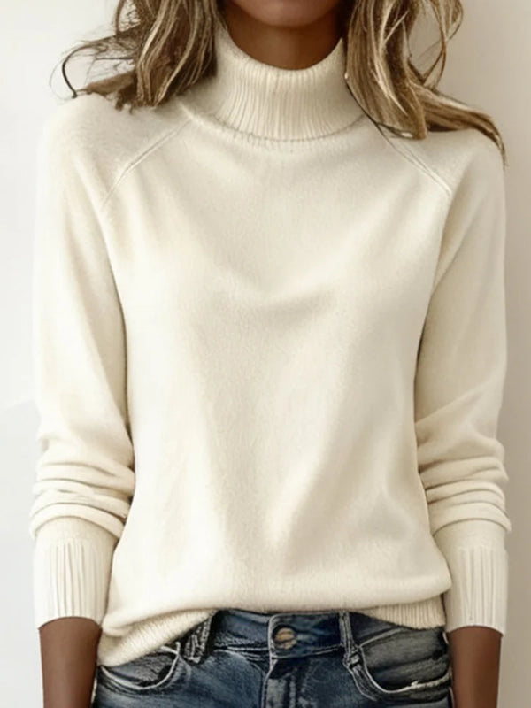 High Collar Raglan Sleeve Sweater