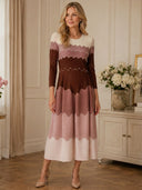 Elegant Pearl Embellished Pleated Maxi Bounce Dress