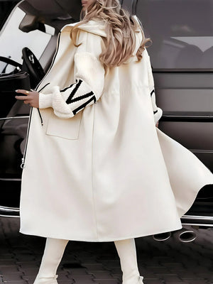 Knit-Sleeve Hooded Jacket