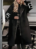 Knit-Sleeve Hooded Jacket