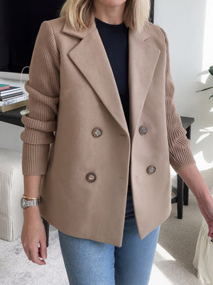 Knit Patchwork Winter Coat