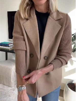 Knit Patchwork Winter Coat