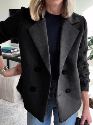 Knit Patchwork Winter Coat