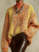 Leopard Print Turtleneck Sweater