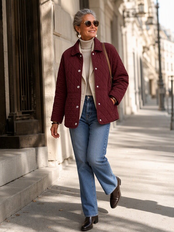 Lightweight Diamond Quilted Jacket