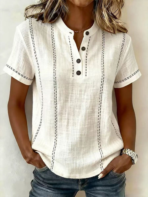 Lightweight Ramie Printed Top