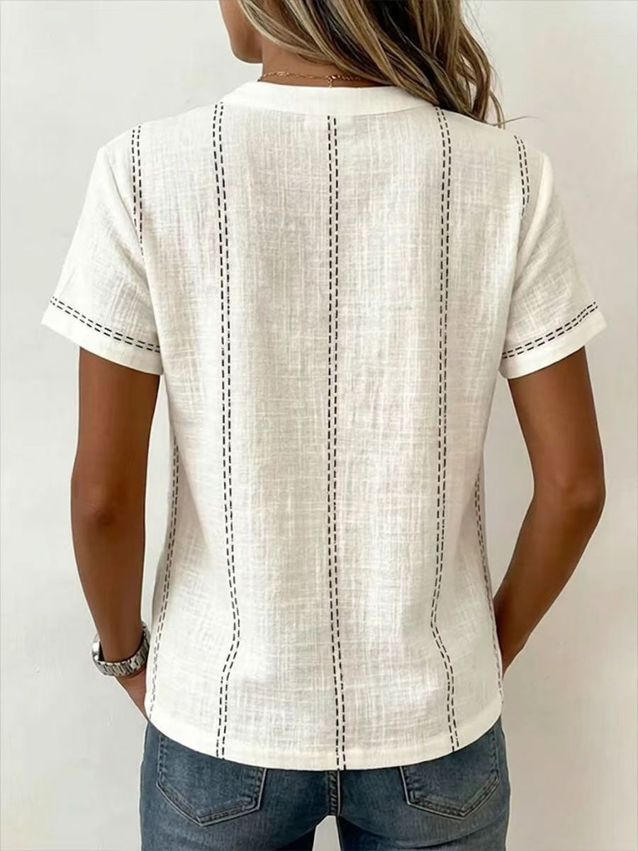 Lightweight Ramie Printed Top