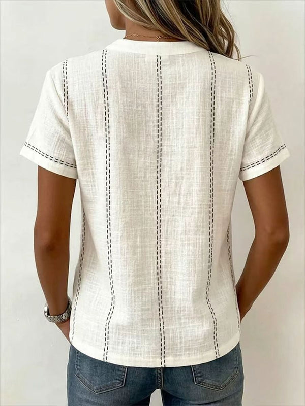 Lightweight Ramie Printed Top