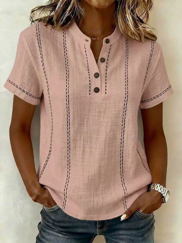 Lightweight Ramie Printed Top