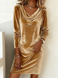 Long-Sleeved Sexy Velvet Dress