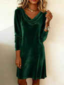 Long-Sleeved Sexy Velvet Dress