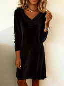 Long-Sleeved Sexy Velvet Dress