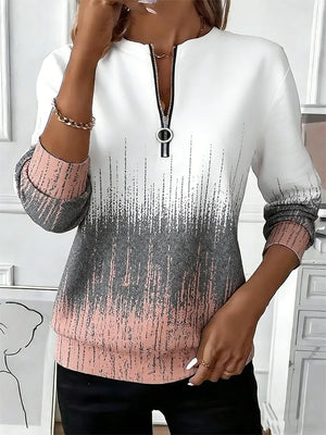 Loose Gradient Pattern Simple Sweatshirt