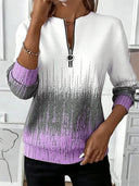 Loose Gradient Pattern Simple Sweatshirt