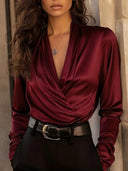 Luxurious Satin V-Neck Top