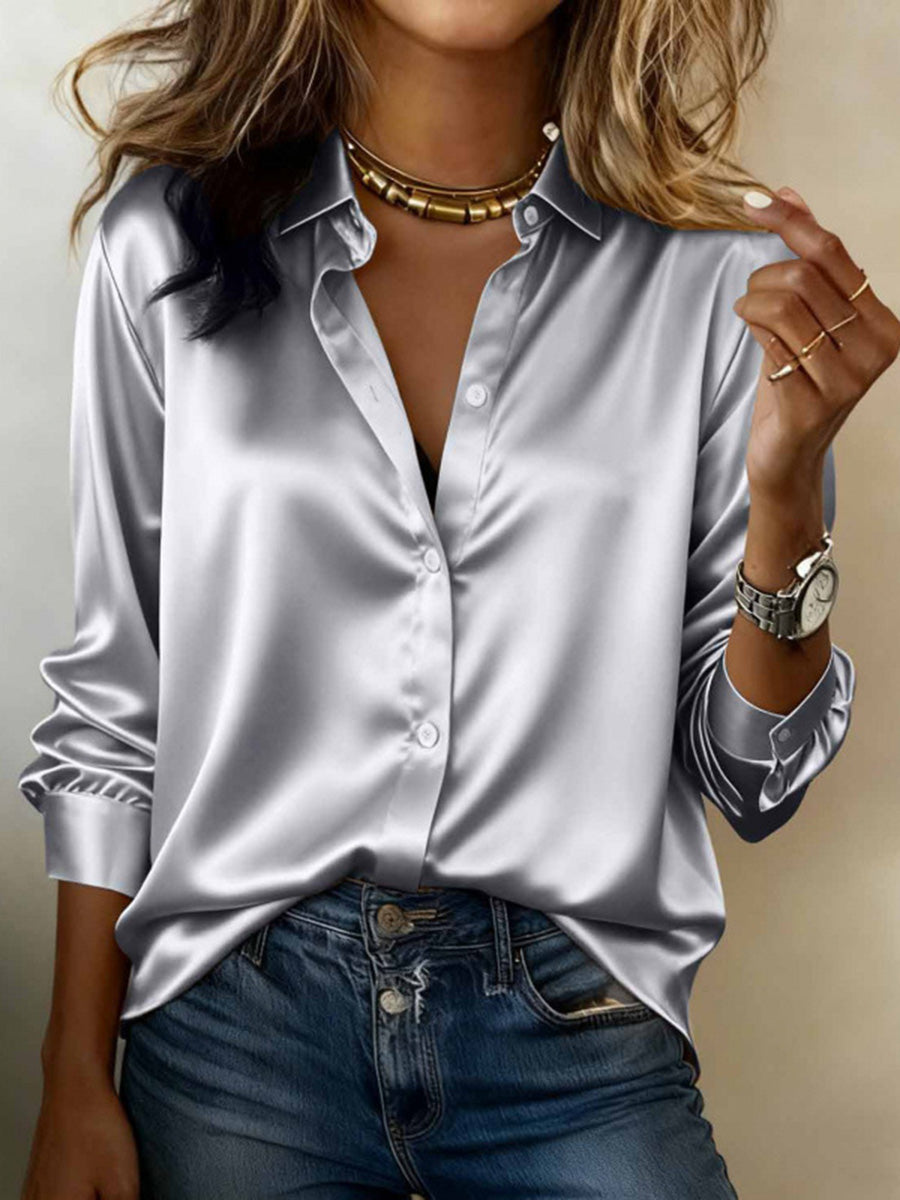 Luxury Satin Long Sleeve Blouse