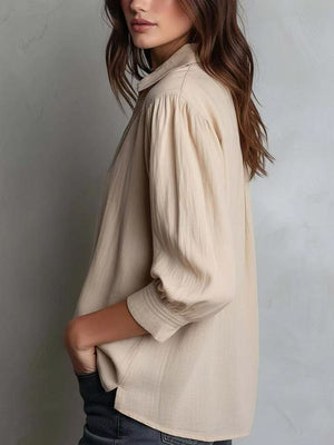 Minimal Zip-Neck Casual Top