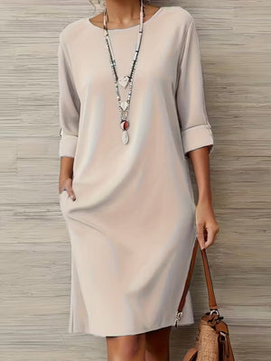 Minimalist Solid Midi Dress