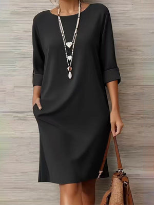 Minimalist Solid Midi Dress