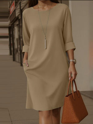 Minimalist Solid Midi Dress