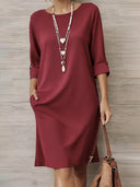 Minimalist Solid Midi Dress