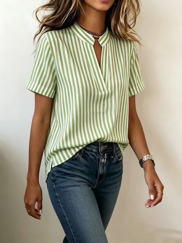 Minimalist Striped Short Sleeve Top