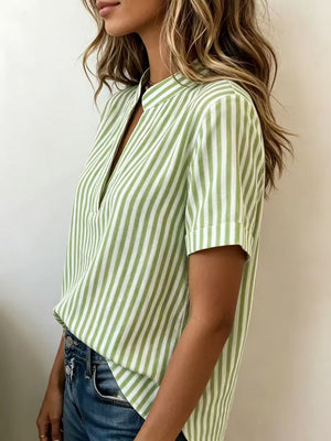 Minimalist Striped Short Sleeve Top