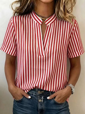 Minimalist Striped Short Sleeve Top