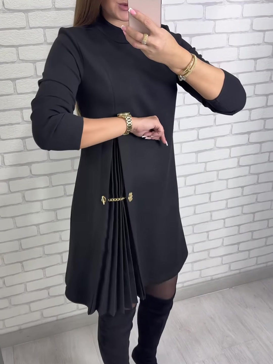 Minimalist Gathered Detail Midi Dress