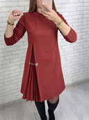 Minimalist Gathered Detail Midi Dress