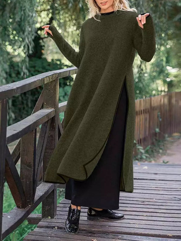 Minimalist Knit-Edge Casual Dress